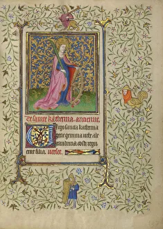 Master Of Egerton 1070 Prints: Saint Catherine; Book of Hours, about 1410. Creator: Unknown