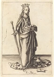 Alexandria St Catherine Of Gallery: Saint Catherine, c. 1480 / 1490. Creator: Israhel van Meckenem
