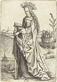 Catherine Saint Prints: Saint Catherine, c. 1500. Creator: Master MZ