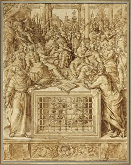 Jacopo Da Voragine Prints: Saint Catherine Disputing with the Philosophers, 1562/63. Creator: Livio Agresti da Forlì