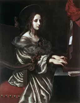 Cecilia Collection: Saint Cecilia, 1640s. Artist: Carlo Dolci
