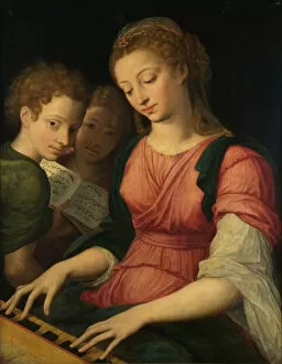 Cecilia Collection: Saint Cecilia. Creator: Coxcie (Coxie), Michiel (1499-1592)