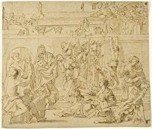 Distributing Prints: Saint Cecilia Distributing Alms to the Poor, after 1615. Creator: Domenichino