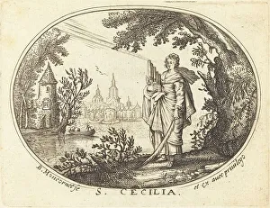 St Cecilia Prints: Saint Cecilia in a Landscape. Creator: Balthasar Moncornet