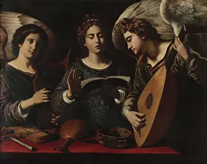 Saint Cecilia and two musician angels, Early 17th century. Creator: Gramatica (Grammatica), Antiveduto (1571-1626)