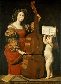 Domenichino 1581 1641 Prints: Saint Cecilia Playing the Viol, c. 1616-1617. Creator: Domenichino (1581-1641)