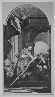 Saint Charles Borromeo Venerating the Crucifix, ca. 1770. Creators: Lorenzo Tiepolo, Giovanni Battista Tiepolo
