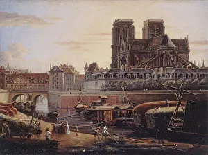4th Arrondissement Prints: The Saint-Charles bridge, Hôtel-Dieu