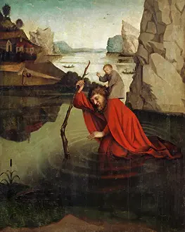 Legendary Prints: Saint Christopher, 1440. Creator: Konrad Witz