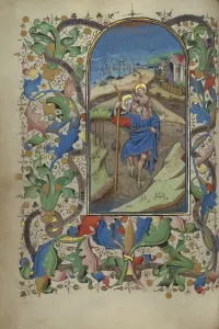 Paddling Prints: Saint Christopher; Book of Hours, about 1450-1455. Creator: Master of Guillebert de Mets