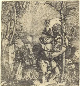 Christopher St Prints: Saint Christopher, c. 1515/1520. Creator: Albrecht Altdorfer