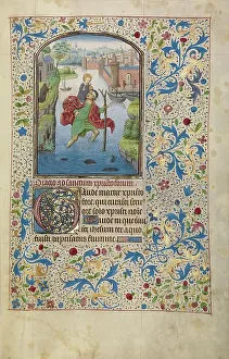 Vrelant Guillaume Prints: Saint Christopher Carrying the Christ Child; Arenberg Hours