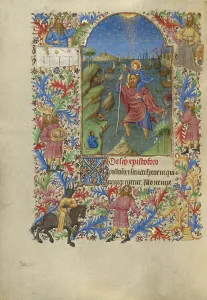 The Devil Prints: Saint Christopher Carrying the Christ Child; Book of Hours