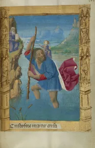 Wading Prints: Saint Christopher Carrying the Christ Child; Book of Hours