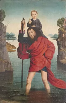 Bouts Dieric The Elder Gallery: Saint Christopher and the Infant Christ, After 1485. Creator: Unknown