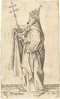 Papal Crown Prints: Saint Cornelius, c. 1470. Creator: Israhel van Meckenem