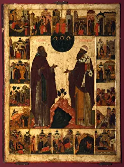 Saint Cyril of White Lake and Saint Cyril of Alexandria, Second half of the16th cen Artist: Russian icon
