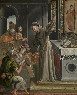 Friar Prints: Saint Didacus Heals the Sick c1560-1600. Creator: Martin de Vos