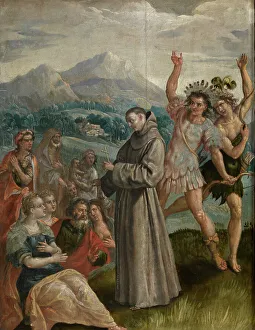 Friar Prints: Saint Didacus Preaches in the Canary Islands, c1560-1600. Creator: Martin de Vos