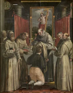 Friar Prints: Saint Didacus Receives the Orderly Robe, c1560-1600. Creator: Martin de Vos