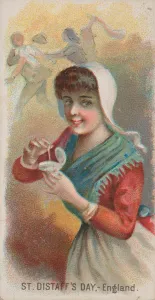 Sons And Company Prints: Saint Distaffs Day, England, from the Holidays series (N80) for Duke brand cigarettes