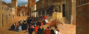 Lotto Prints: Saint Dominic preaching in Recanati