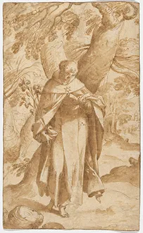 Dominic De Guzman Prints: Saint Dominic Reading, c. 1573. Creator: Bartholomeus Spranger