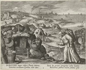 Saint Dorotheus of Gaza as a hermit, 1600. Creator: Vos, Maerten, de (1532-1603)