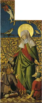 Saint Elizabeth Prints: Saint Elizabeth with two Beggars. Artist: Swabian master (active ca. 1500)