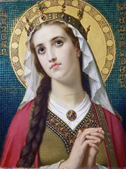 Plait Prints: Saint Elizabeth of Hungary, 1879. Creator: Hugues Merle