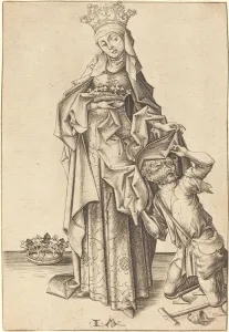 Hungarian Gallery: Saint Elizabeth of Thuringia, c. 1475 / 1480. Creator: Israhel van Meckenem