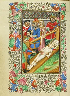 Winding Prints: Saint Erasmus; Book of Hours, about 1430-1440. Creator: Fastolf Master