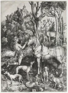 Late 15th Early 16th Century Prints: Saint Eustace, c. 1501. Creator: Albrecht Dürer (German, 1471-1528)