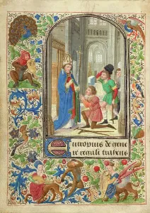 Burgundian Prints: Saint Eutrope Healing a Person; Prayer Book of Charles the Bold