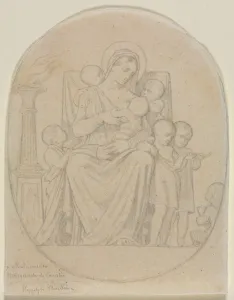 Framing Lines In Graphite Prints: Saint Felicite and Her Seven Sons, second third 19th century