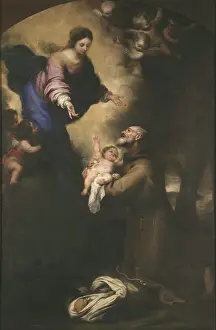 Bartolom Estebn 1617 1682 Prints: Saint Felix of Cantalice with the Christ Child before the Virgin