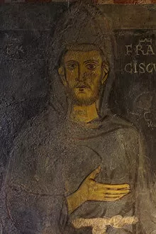 Assisi Gallery: Saint Francis of Assisi (Detail of his oldest portrait), 13th century. Artist: Anonymous