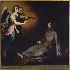 Franciscan Prints: Saint Francis of Assisi in Ecstasy, c. 1646. Creator: Murillo, Bartolome Esteban