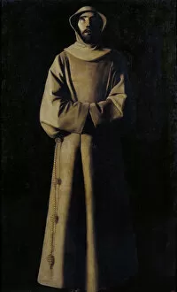 Stigma Gallery: Saint Francis of Assisi after the Vision of Pope Nicholas V. Artist: Zurbaran, Francisco