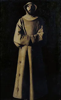 Saint Francis of Assisi after the Vision of Pope Nicholas V. Artist: Zurbaran, Francisco, de (1598-1664) Saint Francis of Assisi after the Vision of Pope Nicholas V. Artist: Zurbaran, Francisco, de (1598-1664)