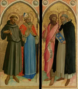 Dominican Prints: Saint Francis and a Bishop Saint