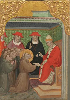 Pope Gallery: Saint Francis before the Pope (The Approva of the Franciscan Rule), 1390/1400