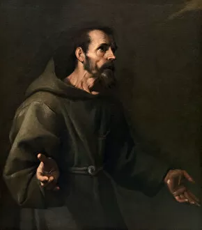 Stigma Gallery: Saint Francis receives the Stigmata, ca 1611. Creator: Sellitto, Carlo (1581-1614)