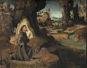 San Francesco Dassisi Prints: Saint Francis Receiving the Stigmata, 1525. Creator: Antonio Pirri