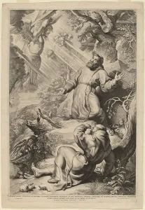 San Francesco Dassisi Prints: Saint Francis Receiving the Stigmata, 1620. Creator: Lucas Vorsterman