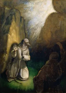 Saint Francis receiving the Stigmata. Creator: Muziano, Girolamo (1528-1592)