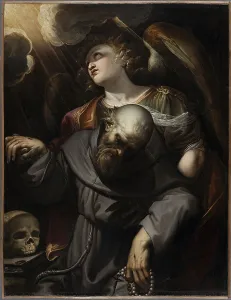 Exhausted Prints: Saint Francis with the Stigmata, held up by an Angel, 1610. Creator: Ferrau Fenzoni