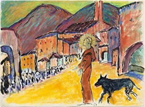 Von 1860 1938 Prints: Saint Francis and the Wolf. Creator: Werefkin, Marianne, von (1860-1938)