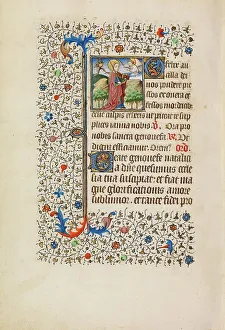Good Versus Evil Prints: Saint Genevieve with a Candle and a Book; Book of Hours