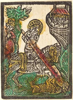 Metalcut Prints: Saint George, 1470 / 1480. Creator: Workshop of the Master of the Aachen Madonna